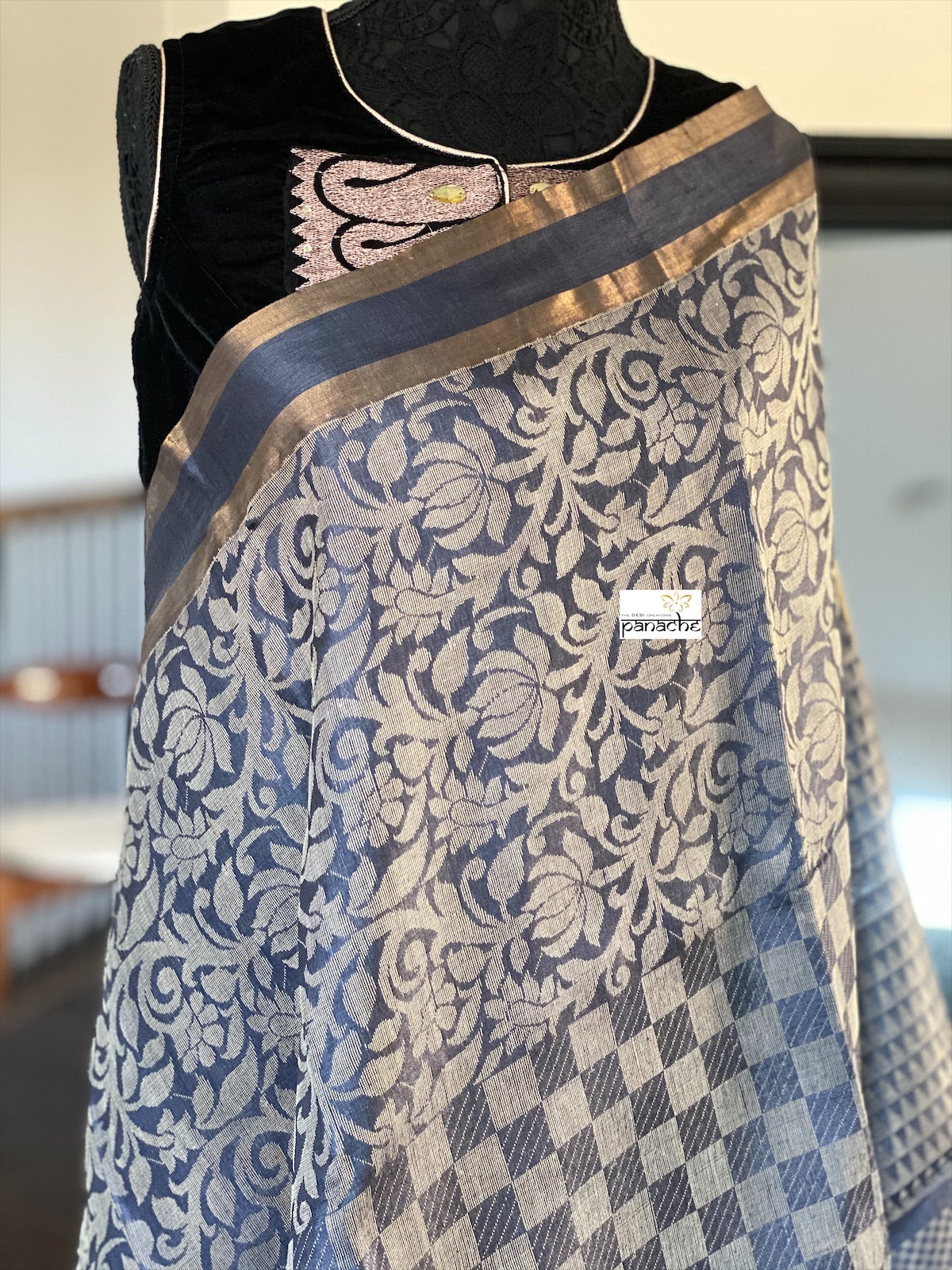 Tussar Silk - Steel Grey Woven