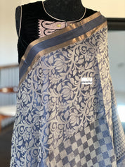 Tussar Silk - Steel Grey Woven