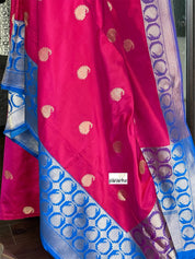 Pure Katan Silk Banarasi - Magenta Pink