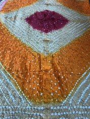 Bandhej Dupatta - Ochre Yellow