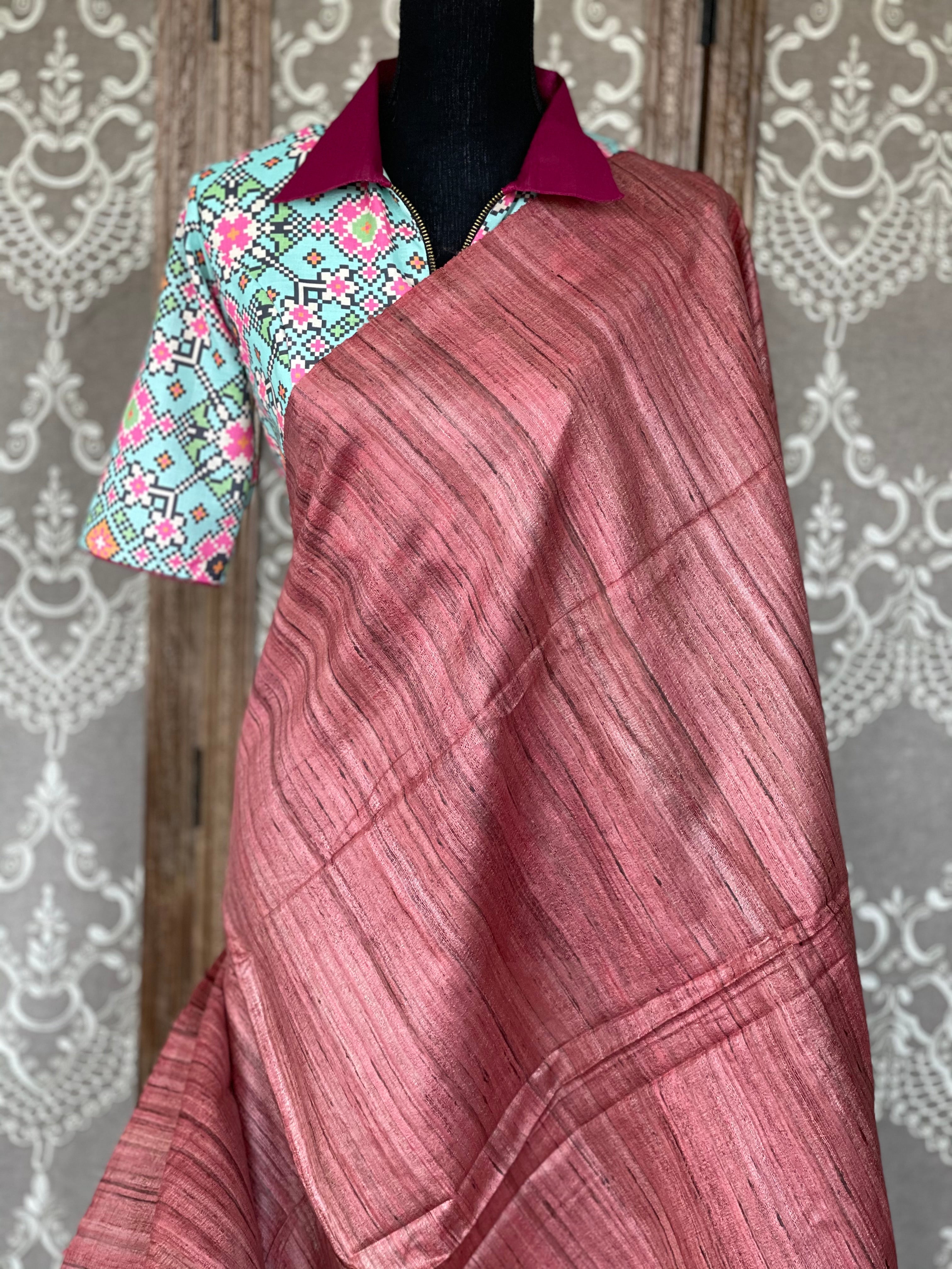Designer Blouse - Mint Blue Printed