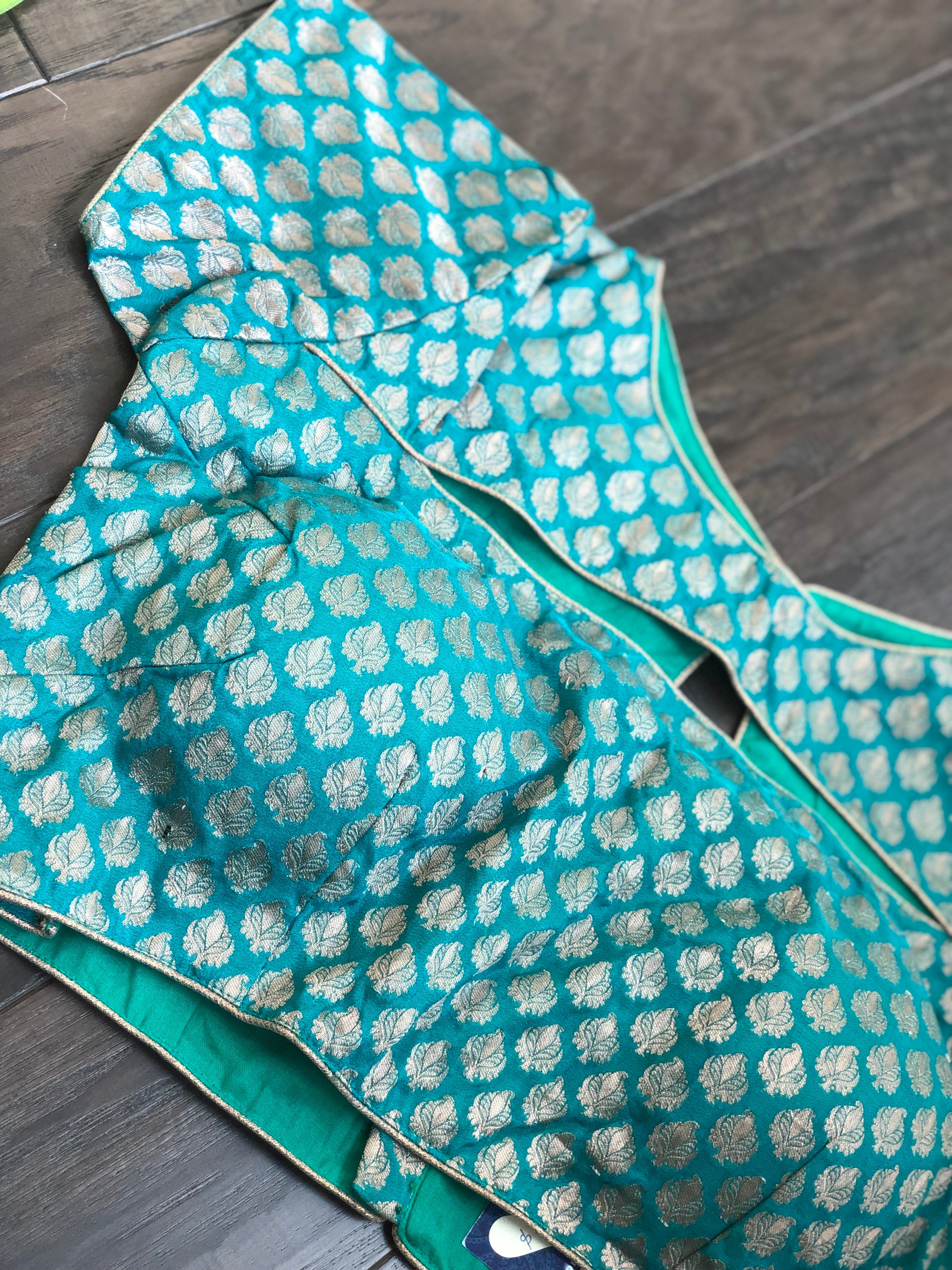 Designer Blouse - Rama Green Brocade
