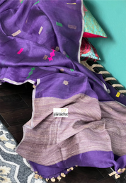 Designer Linen Muslin Silk - Purple