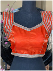Designer Blouse - Orange Stone Studed