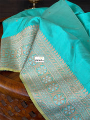 Pure Silk Katan Banarasi - Sea Green Kadhwa
