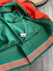 Pure Cotton Bomkai - Rust Orange Green