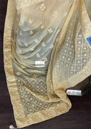 Designer Georgette Chikankari - Light Butter Yellow