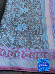 Organza Silk Banarasi - Grey Resham Woven
