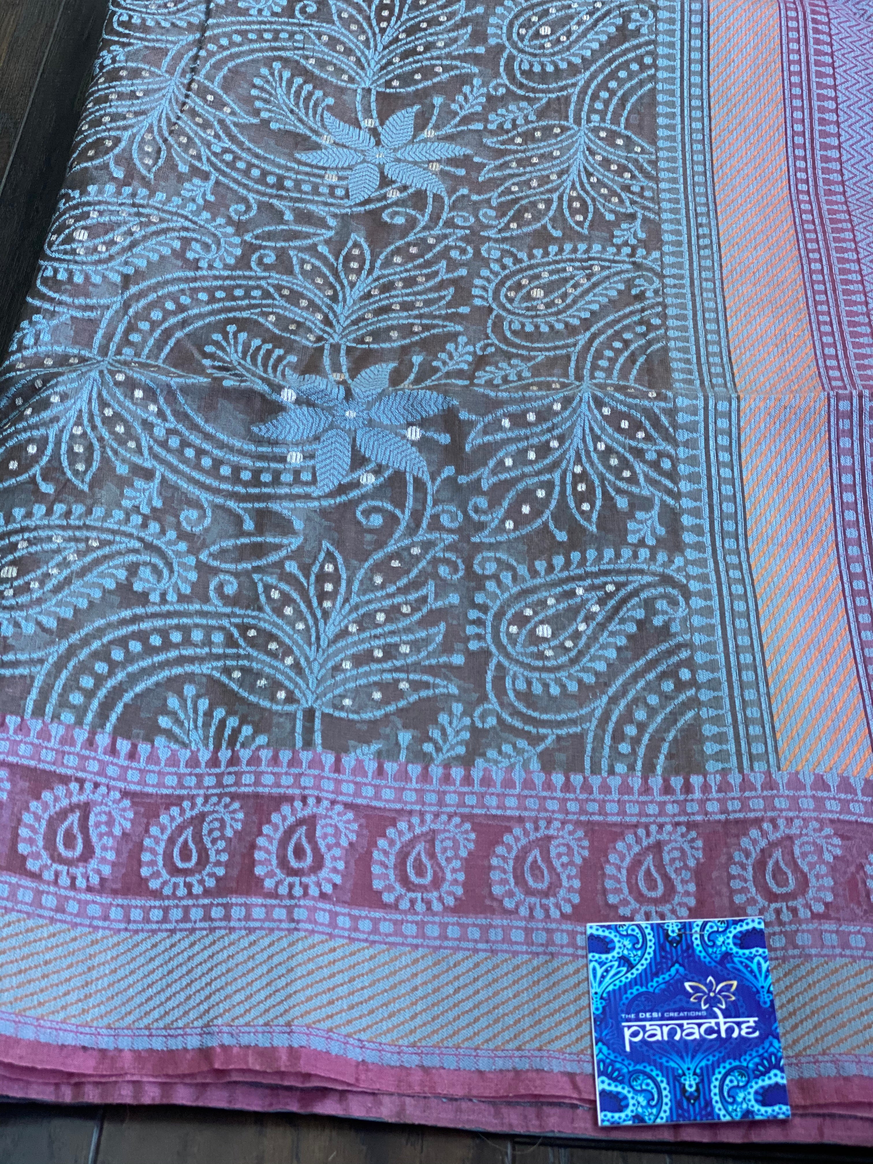 Organza Silk Banarasi - Grey Resham Woven