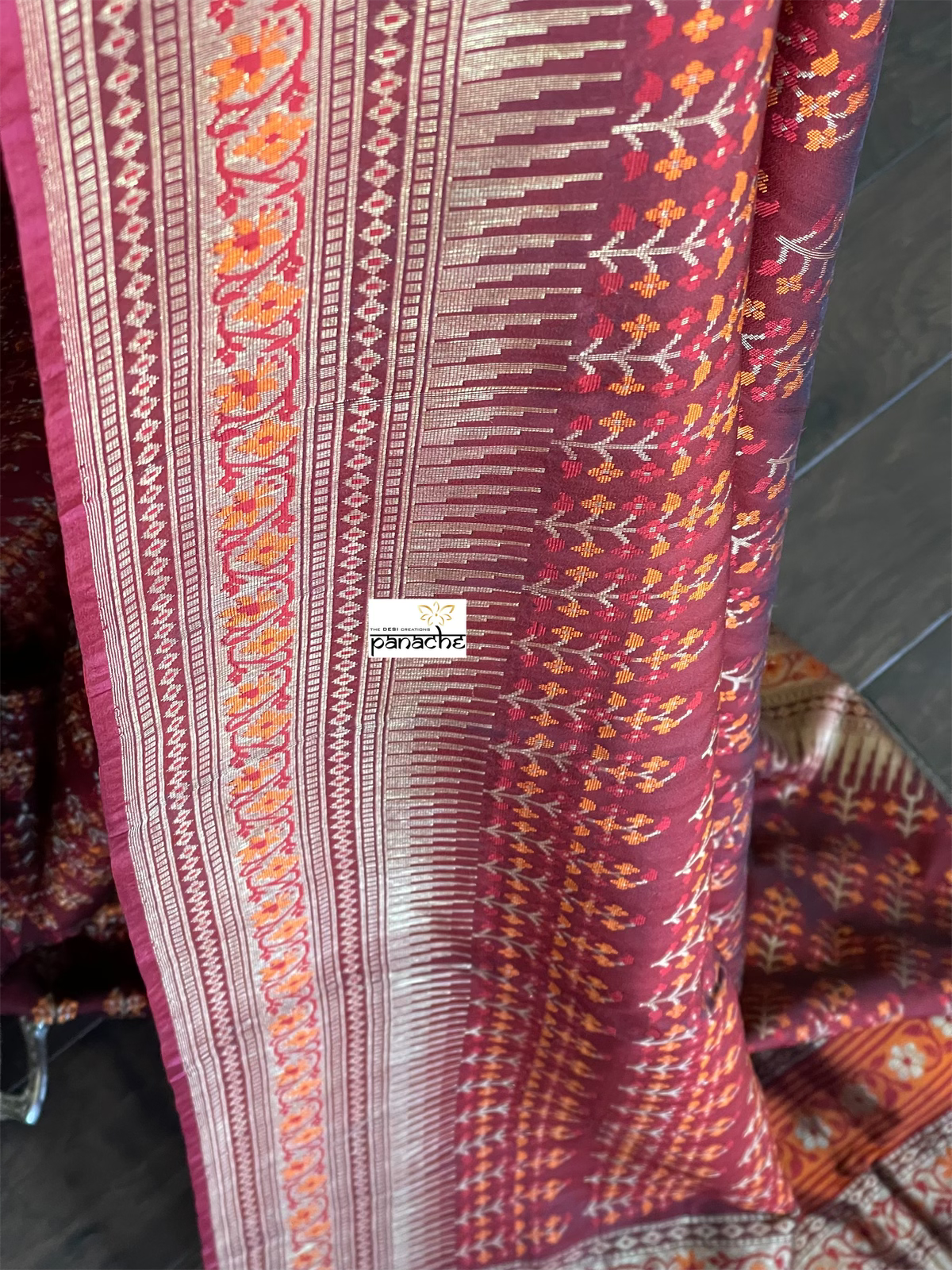 Summer Silk Banarasi - Maroon Meenakari Golden Zari