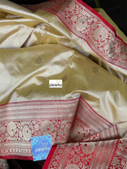 Pure Katan Silk Banarasi - Tussar Color Red