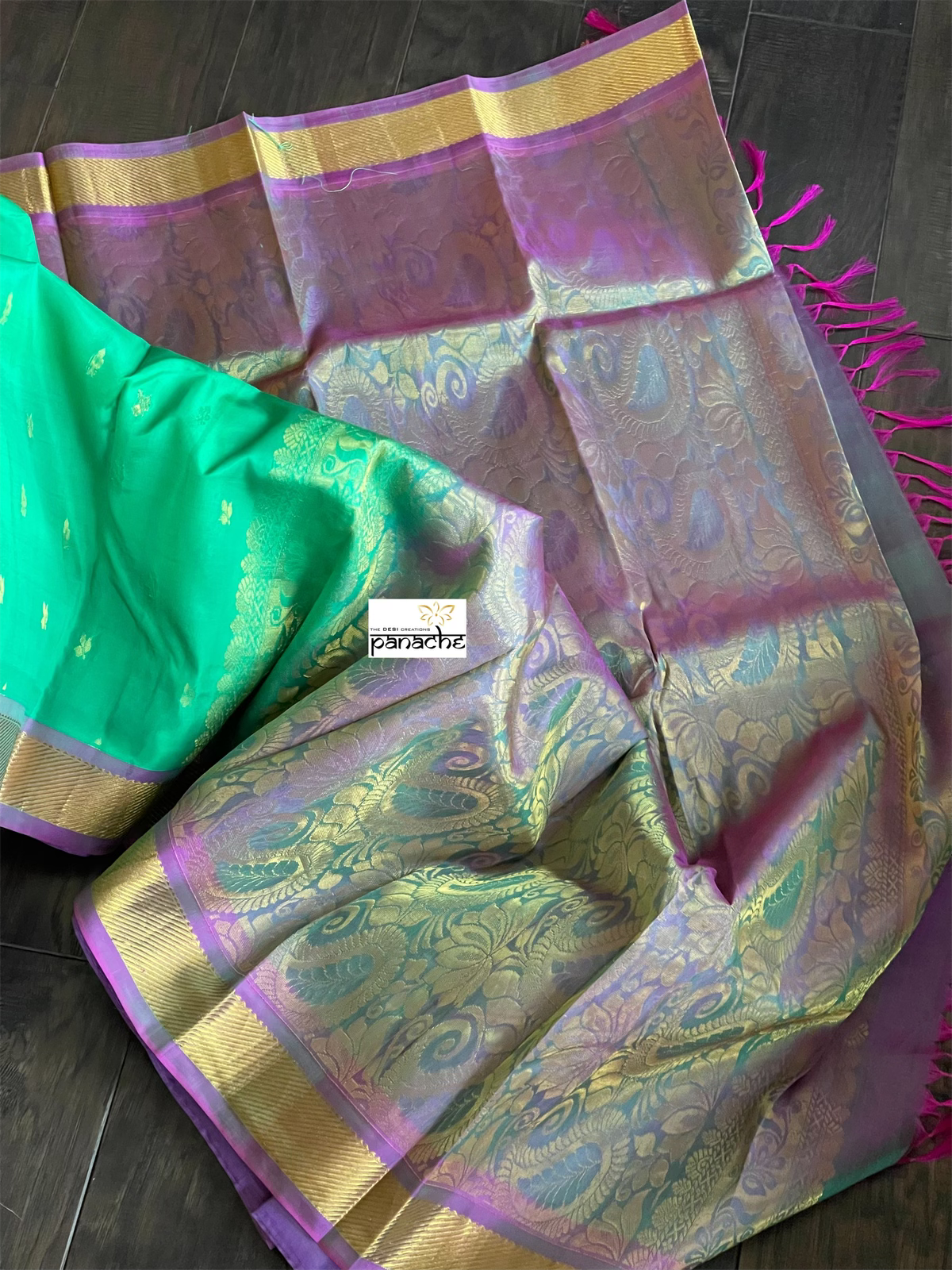 Silk Kanjivaram - Green Purple