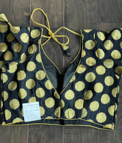 Designer Blouse - Black Gold Zari