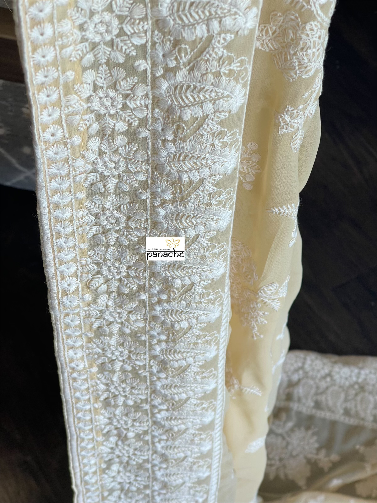 Designer Georgette - Pale Yellow Peach