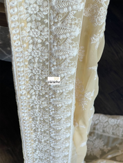 Designer Georgette - Pale Yellow Peach
