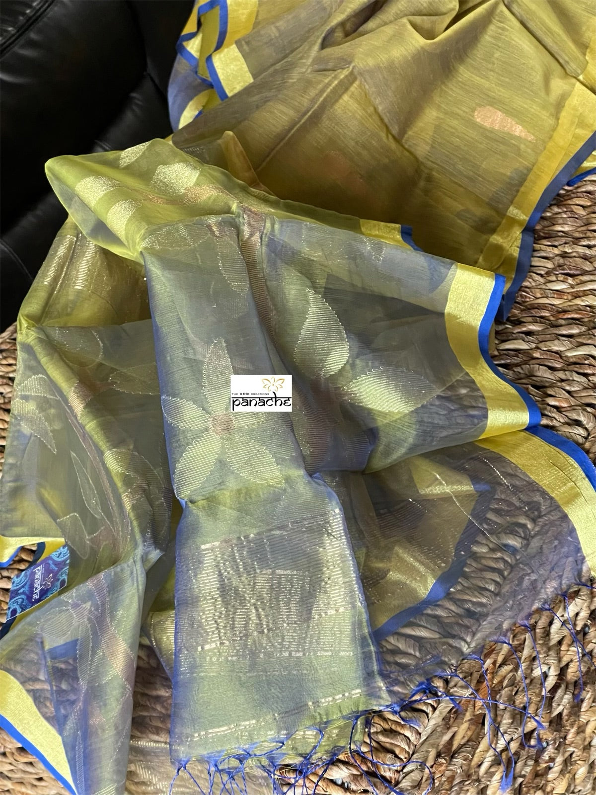 Cotton Silk Jamdaani - Green Yellow
