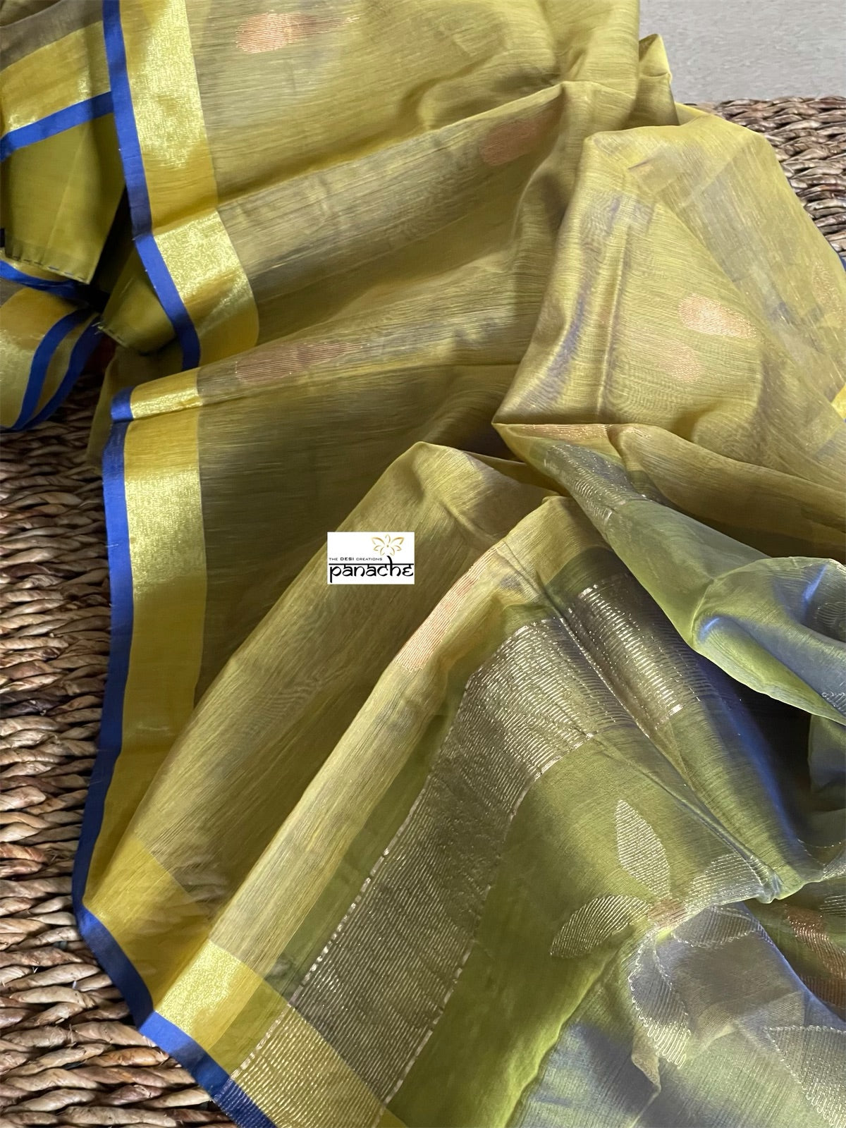 Cotton Silk Jamdaani - Green Yellow