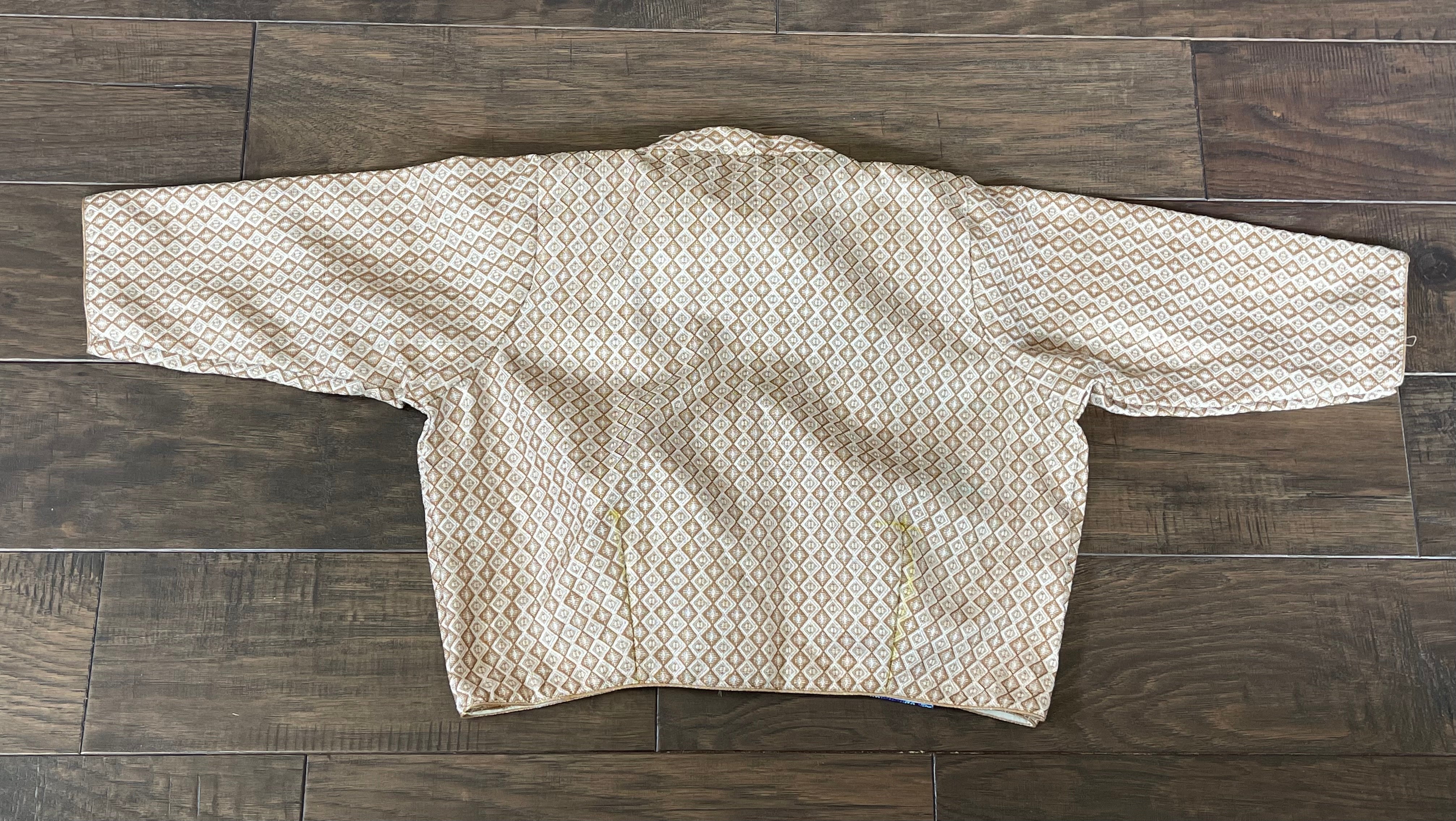 Designer Blouse - Off White Brown woven