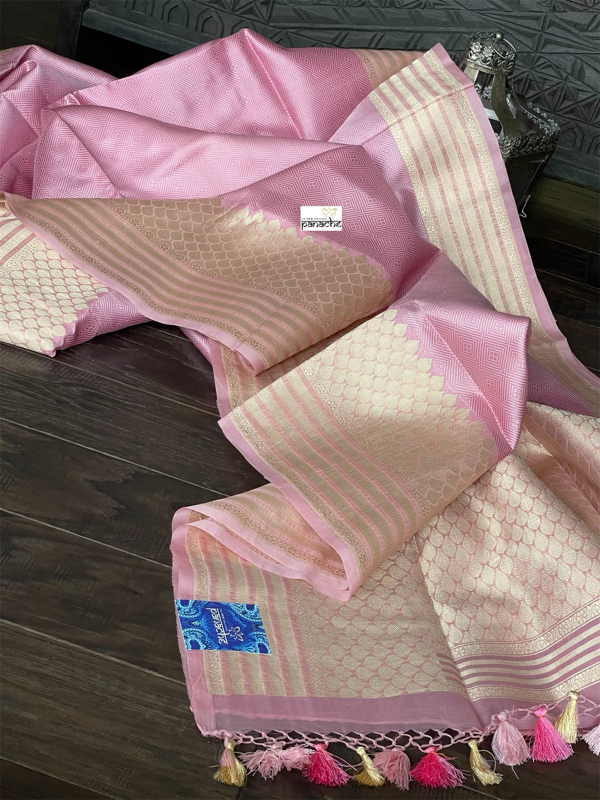 Pure Silk Tanchoi Benarasi - Lavender  Pink