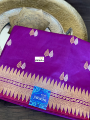 Pure Silk Kadwa Banarasi - Purple