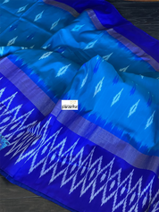 Pure Silk Ikat - Firozi Blue