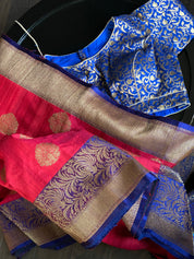 Designer Blouse - Royal Blue Brocade