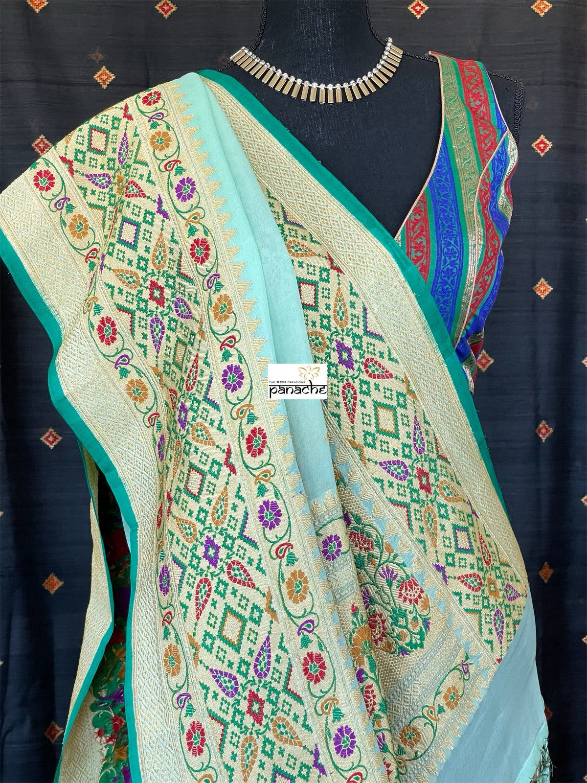 Khaddi Georgette Tilfi Banarasi - Mint Green Khadwa Woven