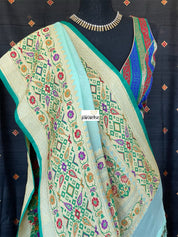 Khaddi Georgette Tilfi Banarasi - Mint Green Khadwa Woven