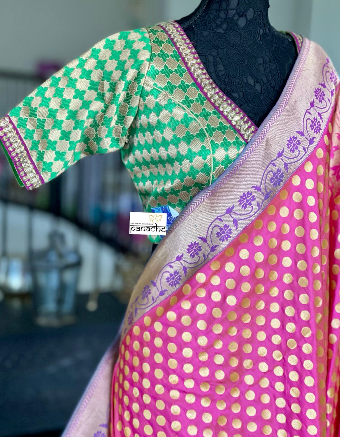 Katan Silk Banarasi - Shot Pink Paithani Woven