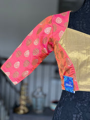 Designer Blouse - Peach Pink Dual Shaded