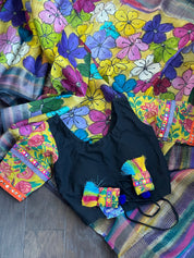Designer Blouse - Black Yellow