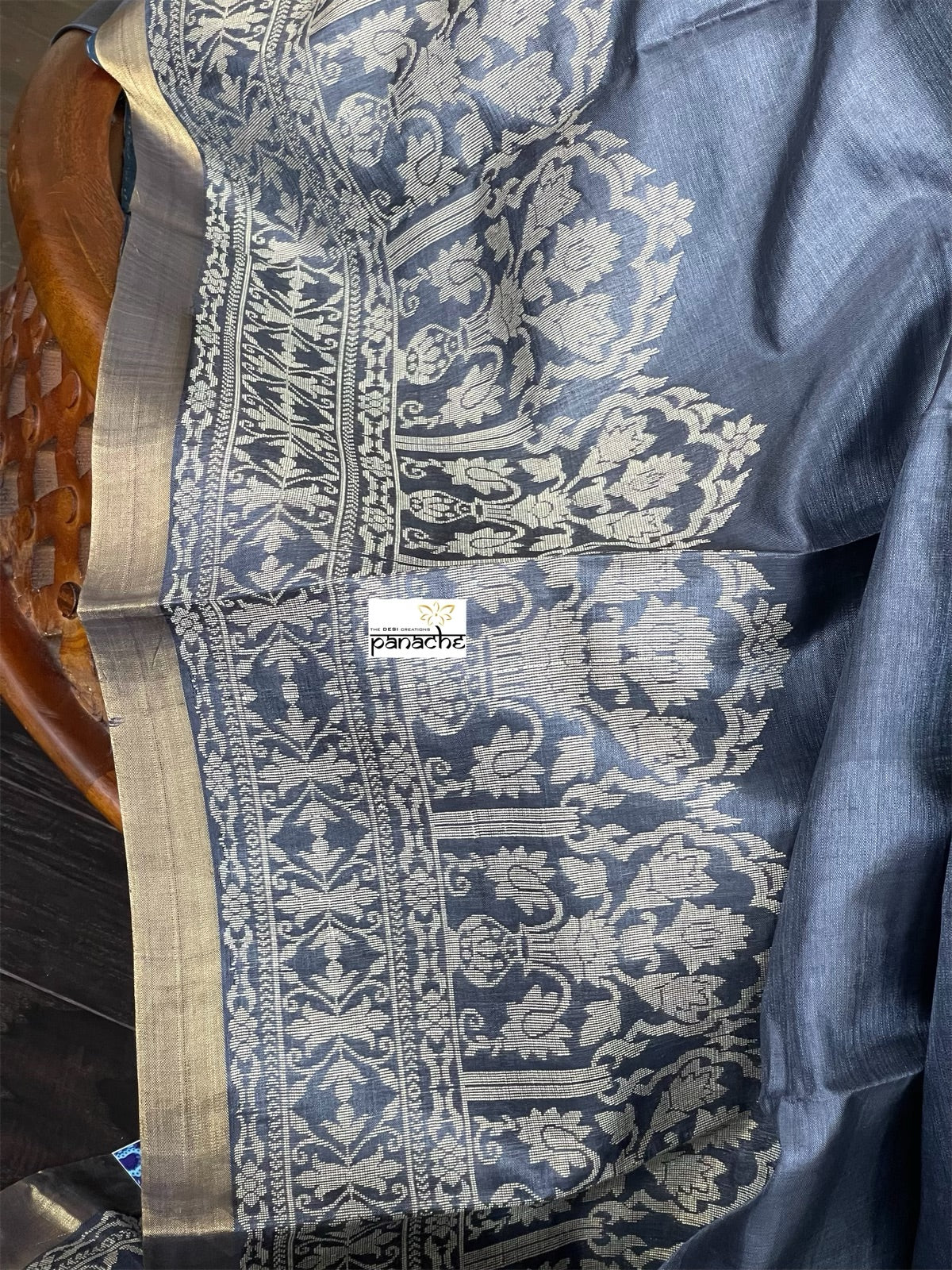 Pure Tussar Silk Woven - Charcoal Grey