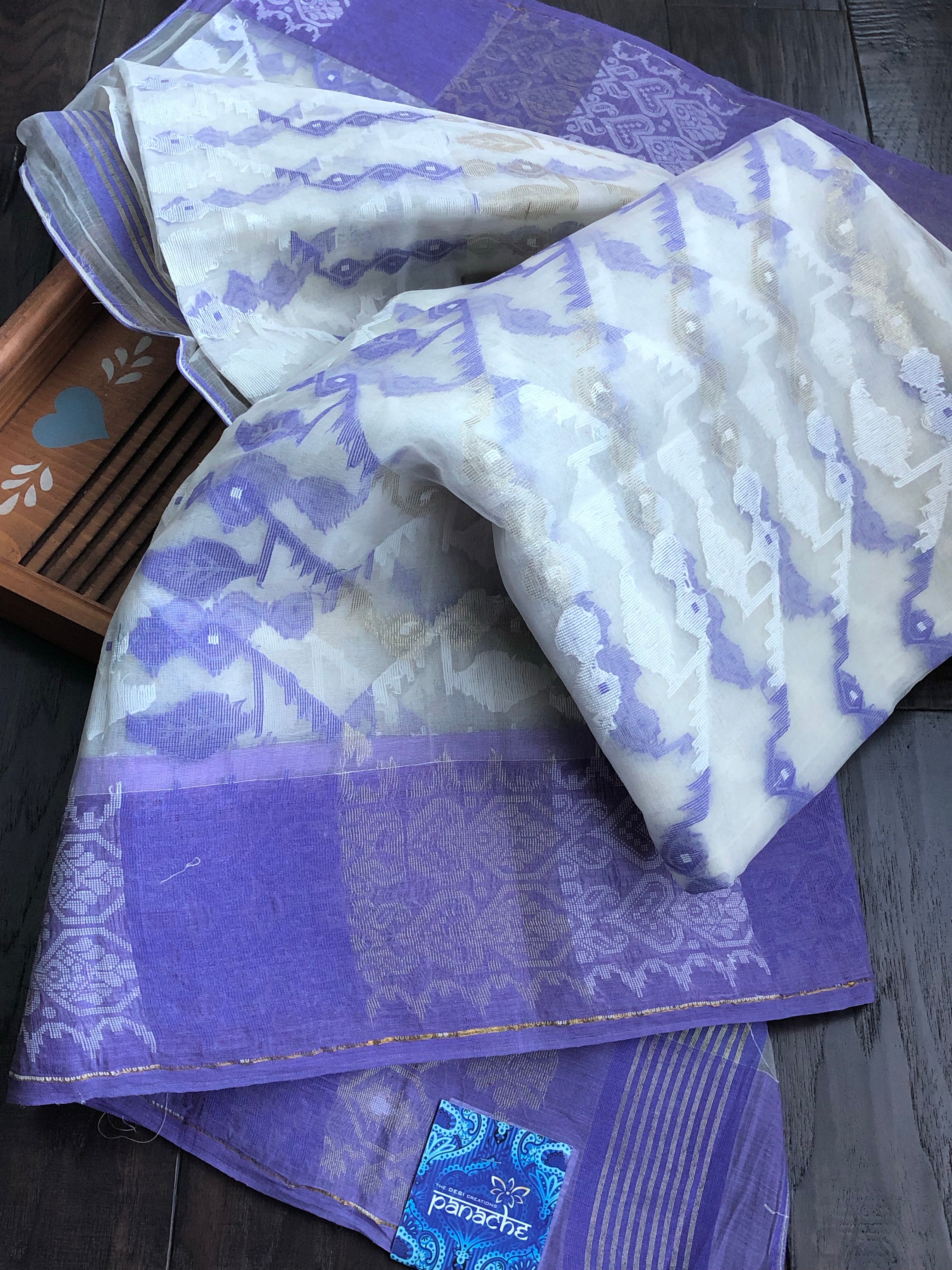 Jamdaani - OffWhite Lavender