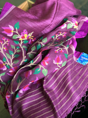 Matka Silk - Purple Jamdaani weave