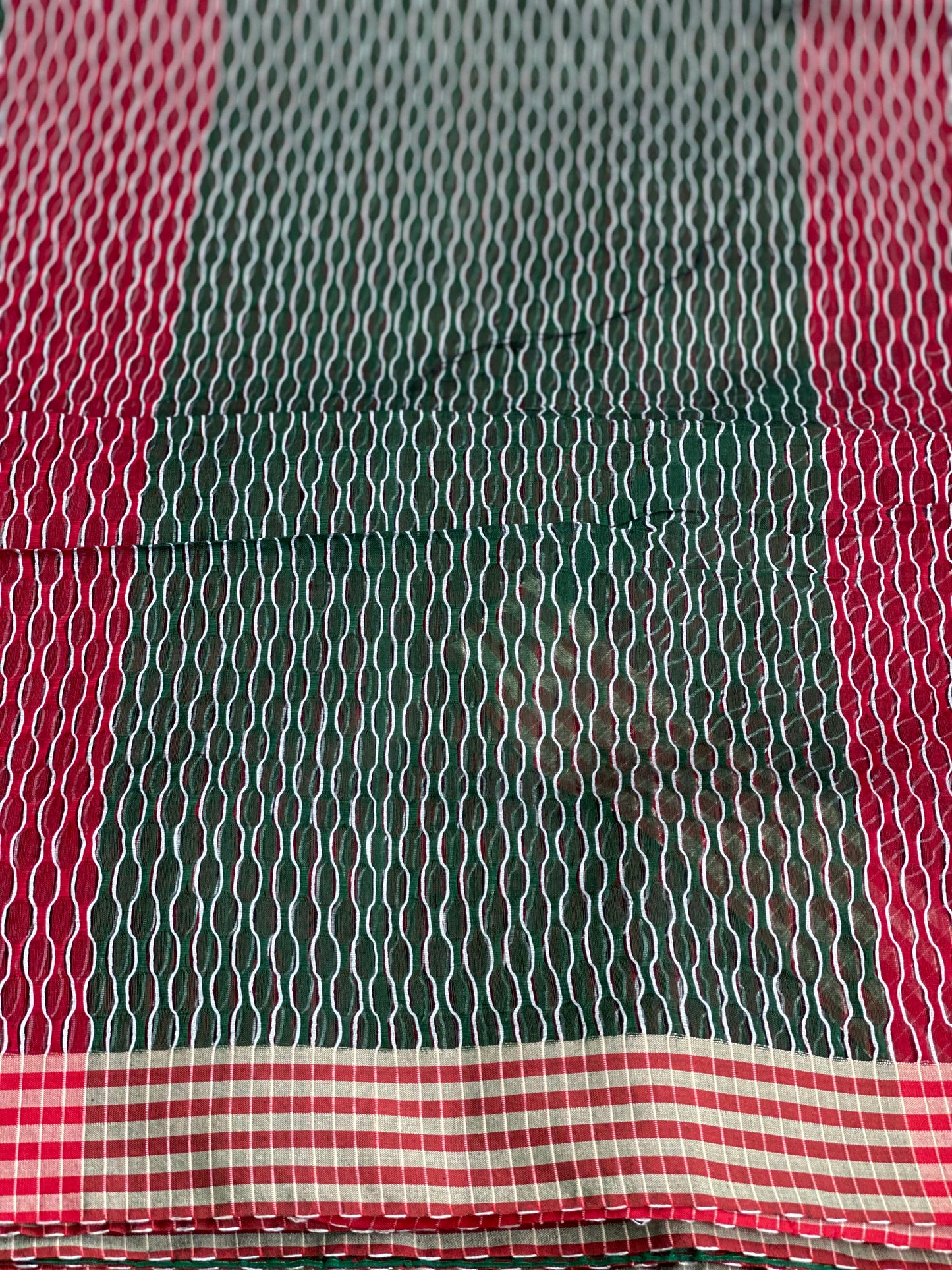 Cotton Silk - Green Red