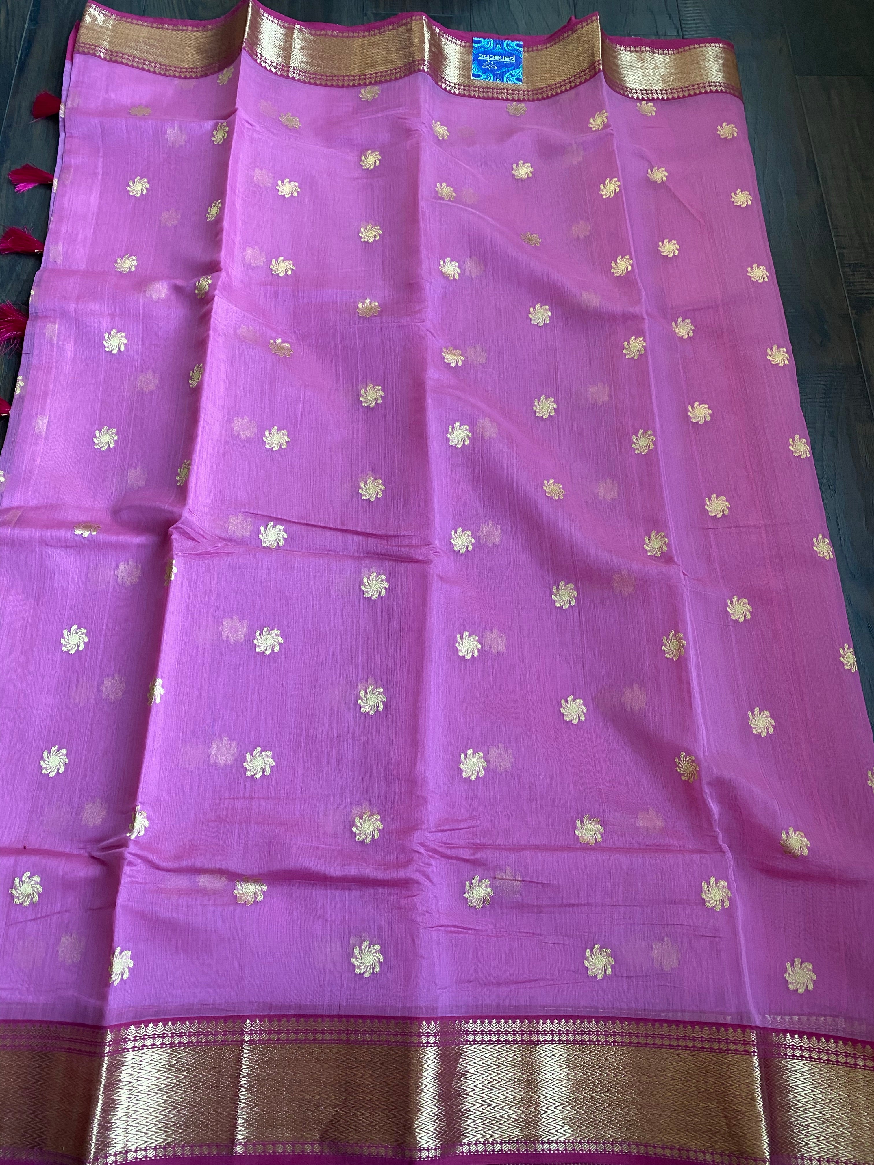 Pure Silk Cotton Chanderi- Magenta Pink Eknalya Woven