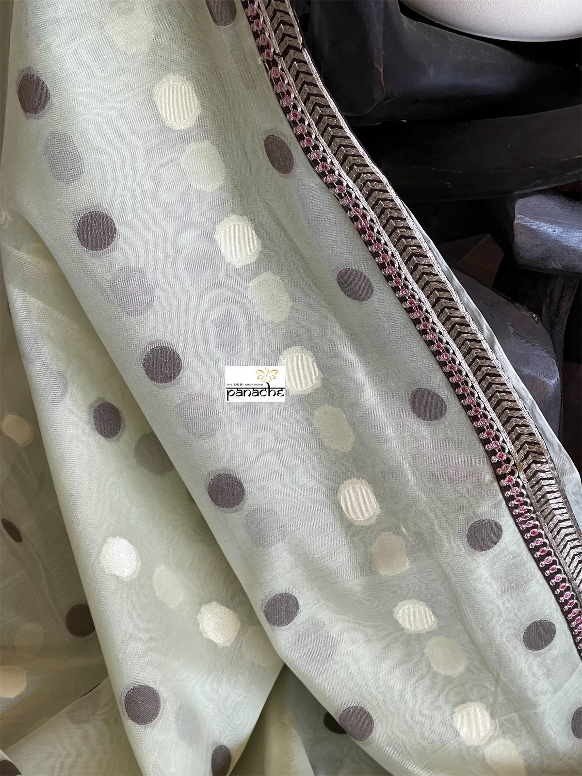 Designer Cotton Silk - Pista Green Brown