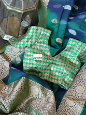 Designer Blouse - Green Brocade