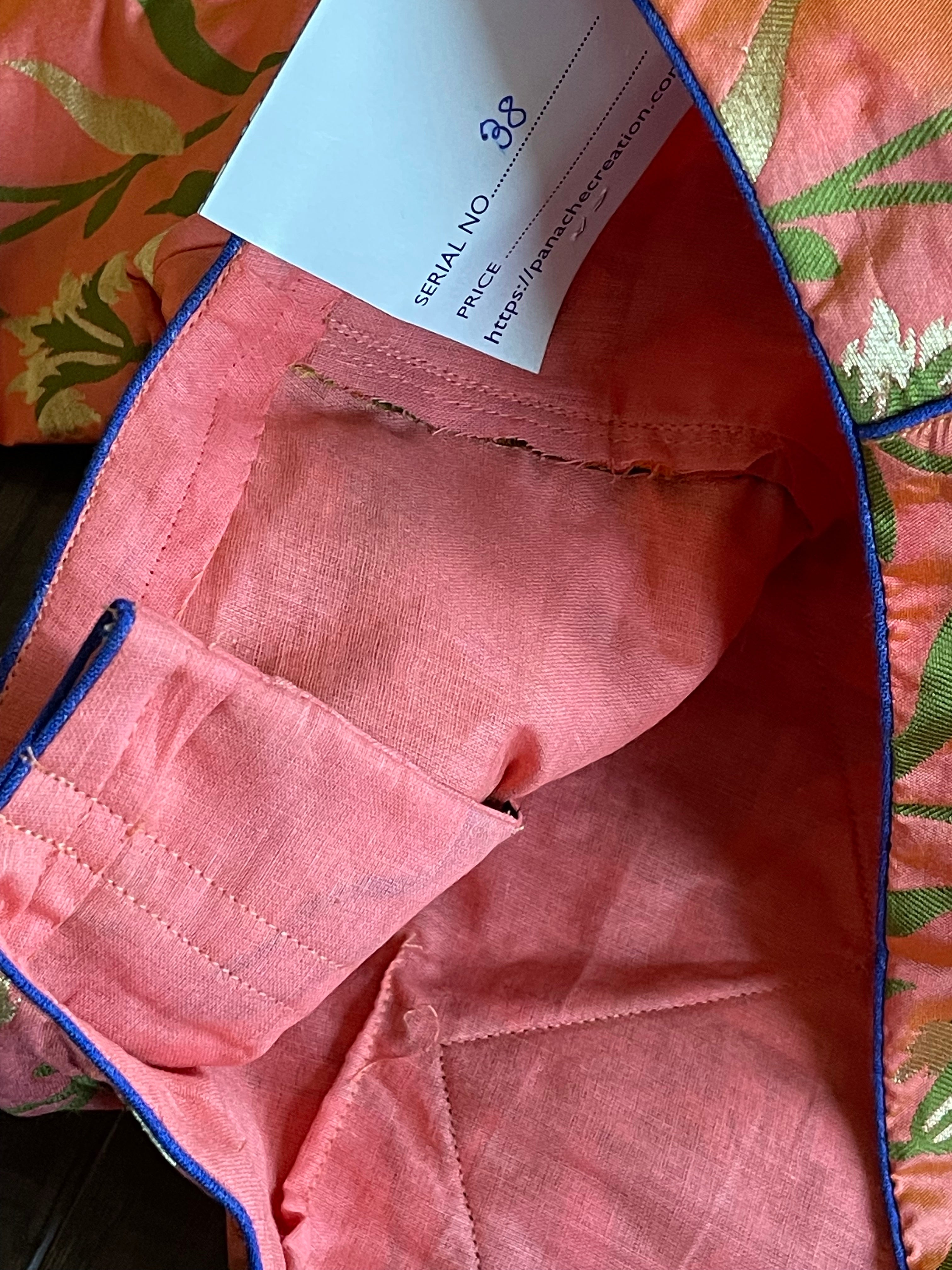 Designer Blouse - Peach Meenakari