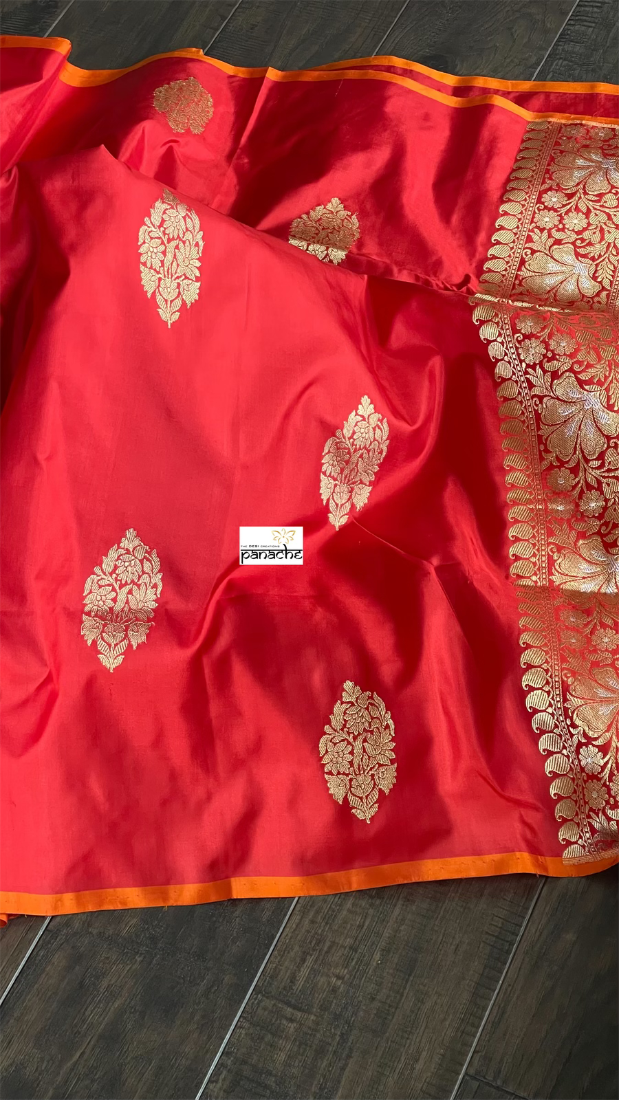 Pure Silk Kadwa Banarasi - Red Borderless