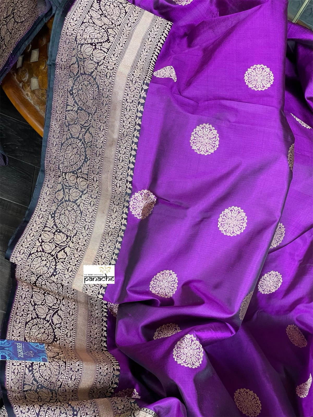 Katan Silk Banarasi - Purple Black