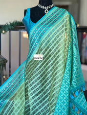 Organza Silk Banarasi - Pista Green Firozi