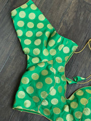 Designer Blouse - Green Zari woven