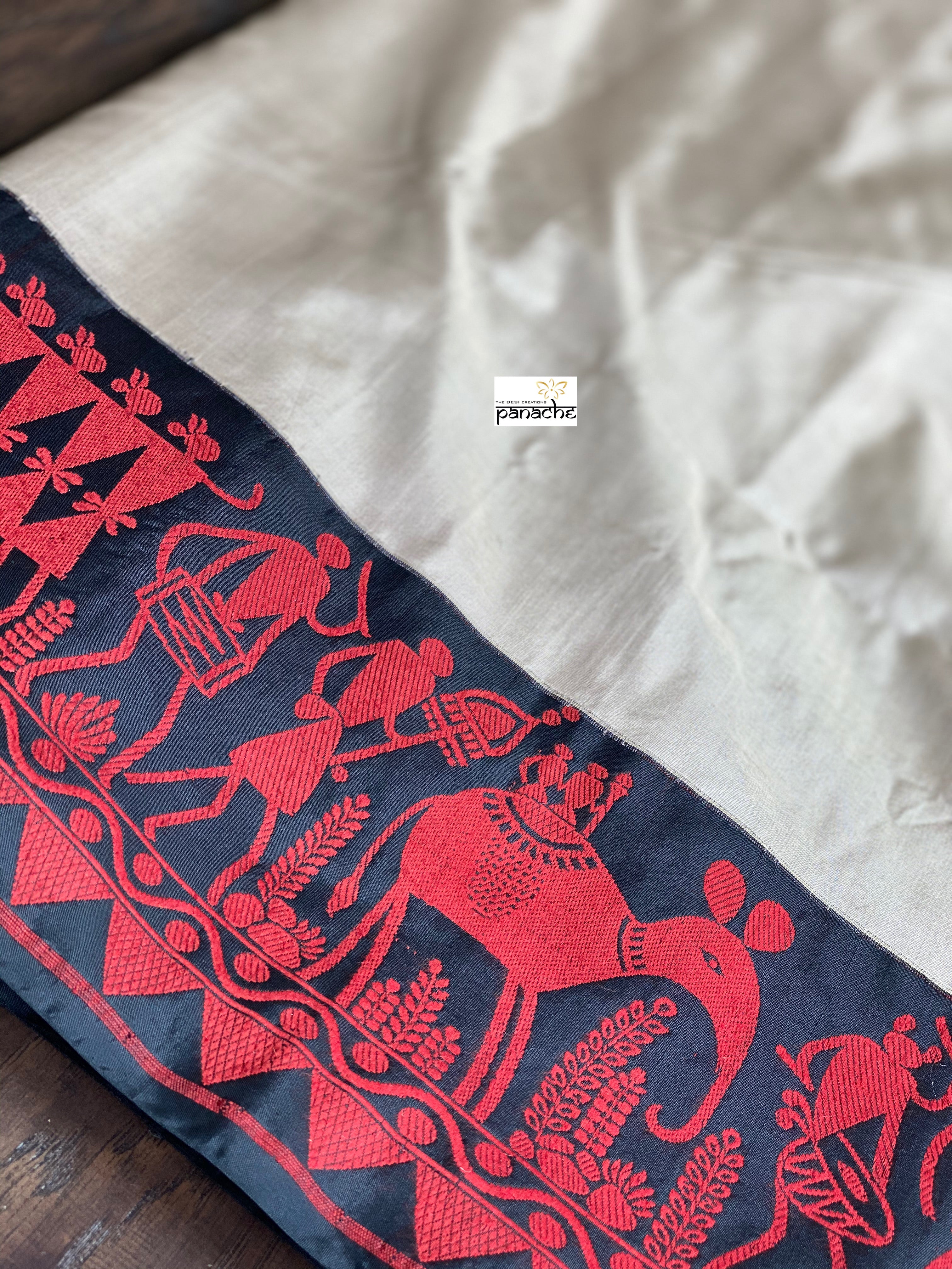 Pure Silk Banarasi - Light Mocha