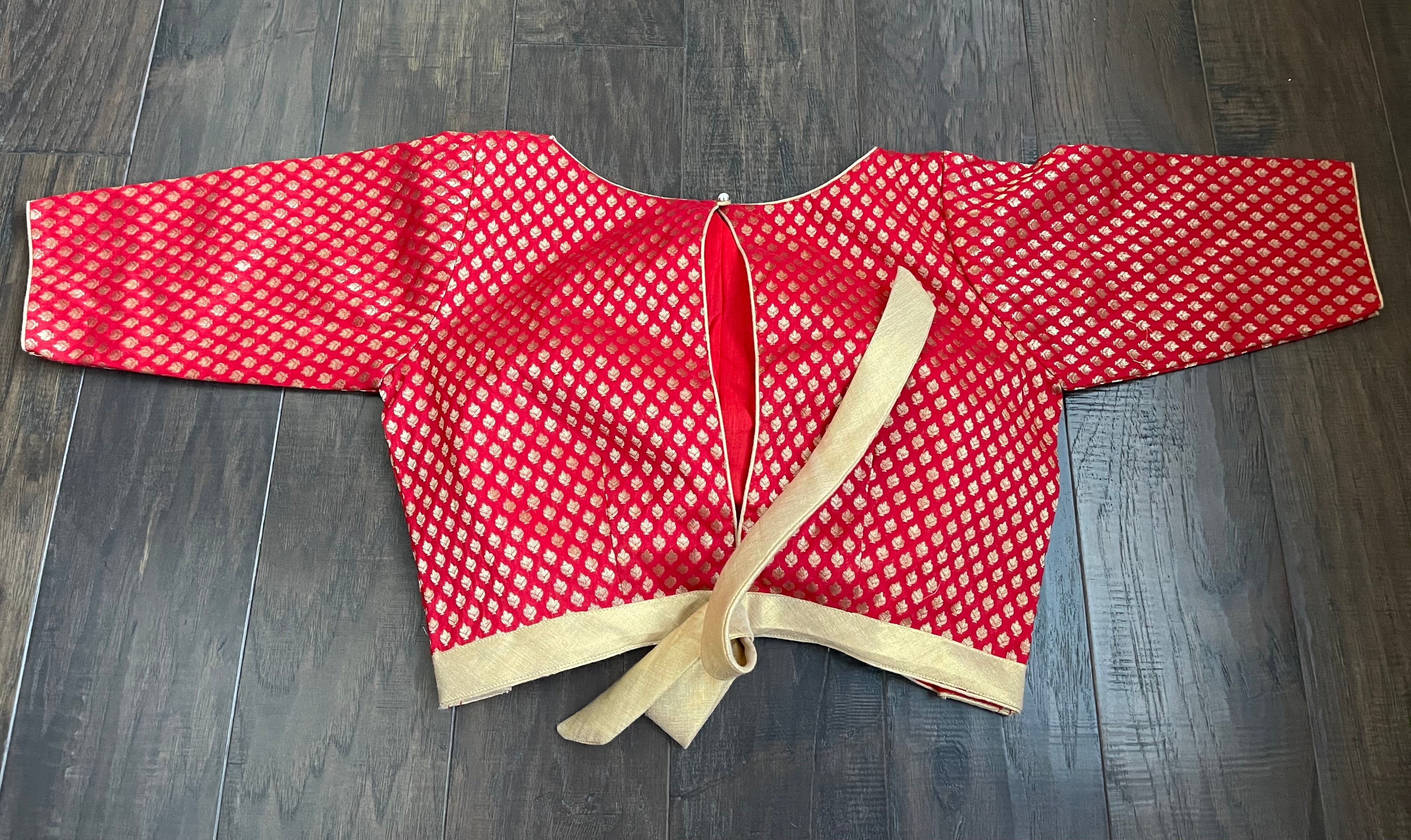 Designer Blouse - Red Zari Motifs