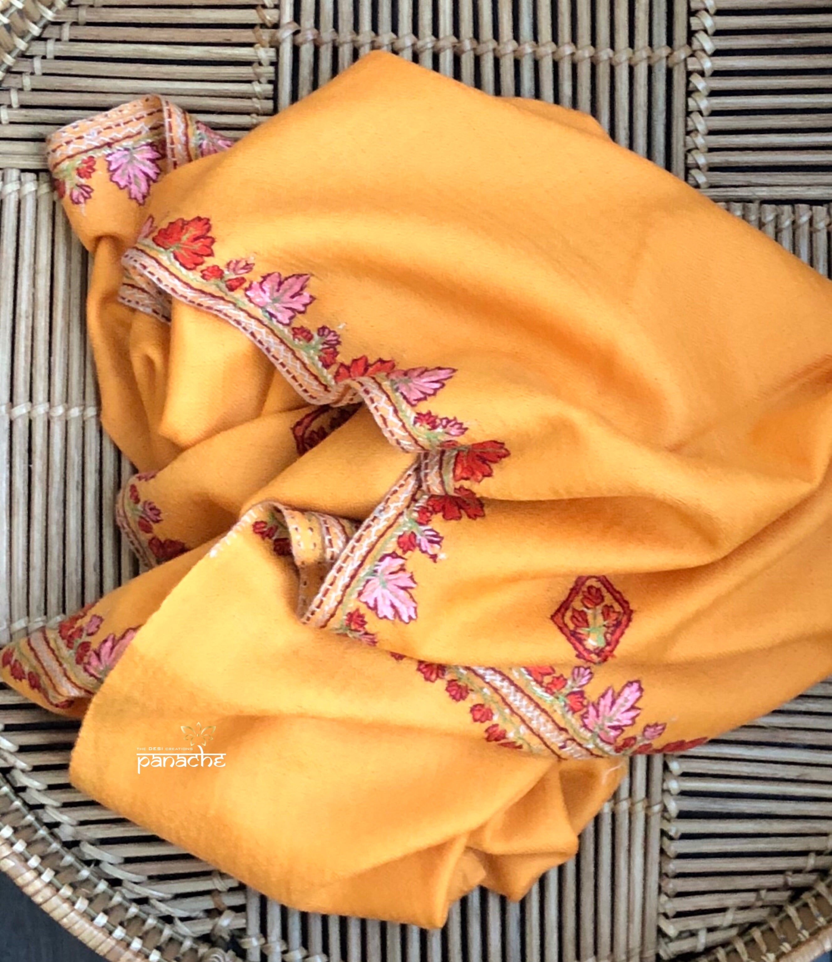 Kashmiri Pashmina Stole/Shawl - Yellow