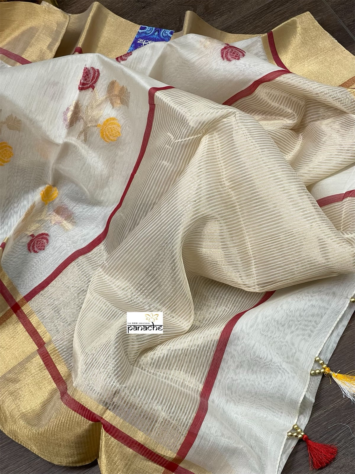Pure Chanderi Silk Cotton - Off White Eknaliya Woven