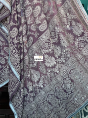 Designer Pure Georgette Chikankari - Dark Chocolate