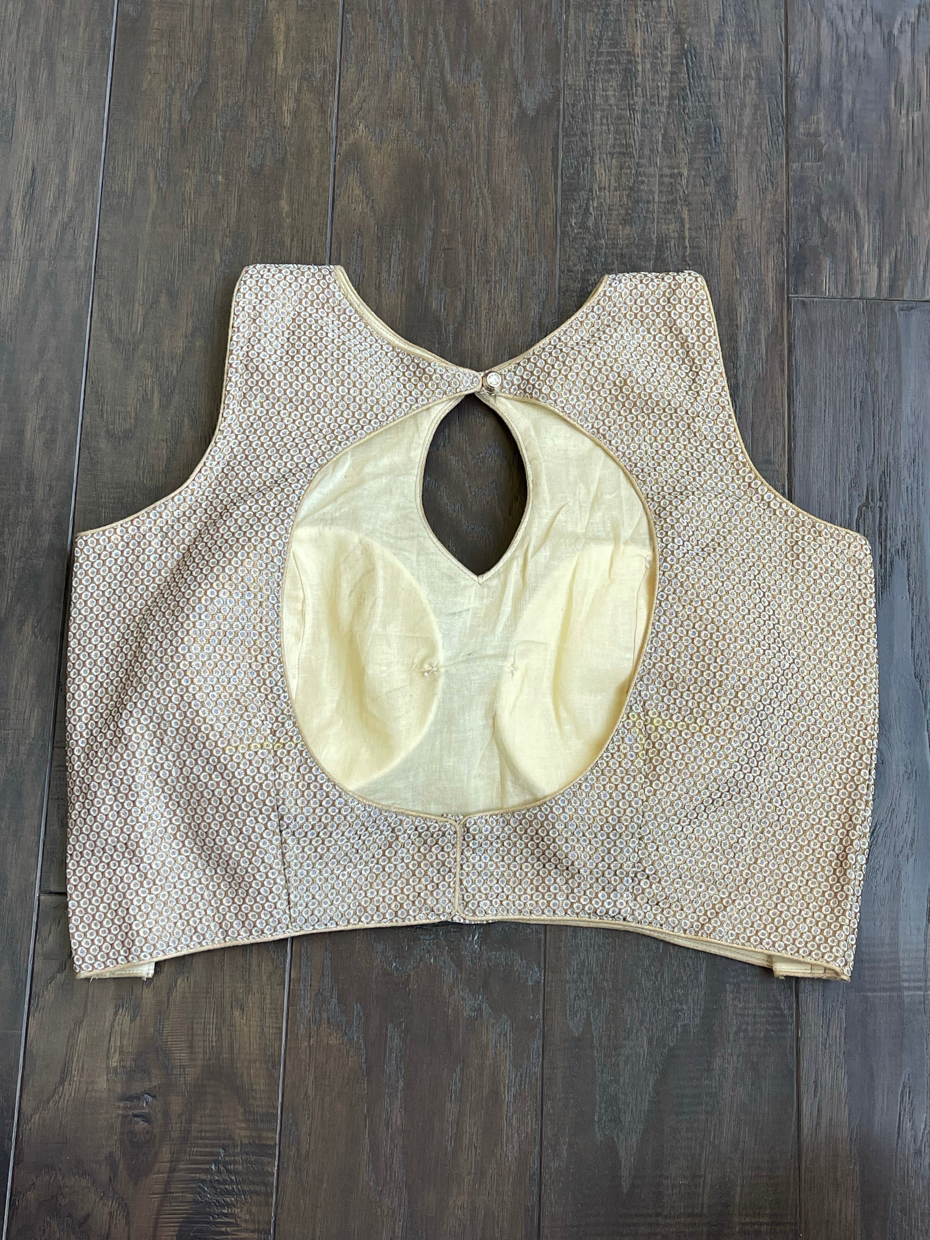 Designer Blouse - Beige Golden