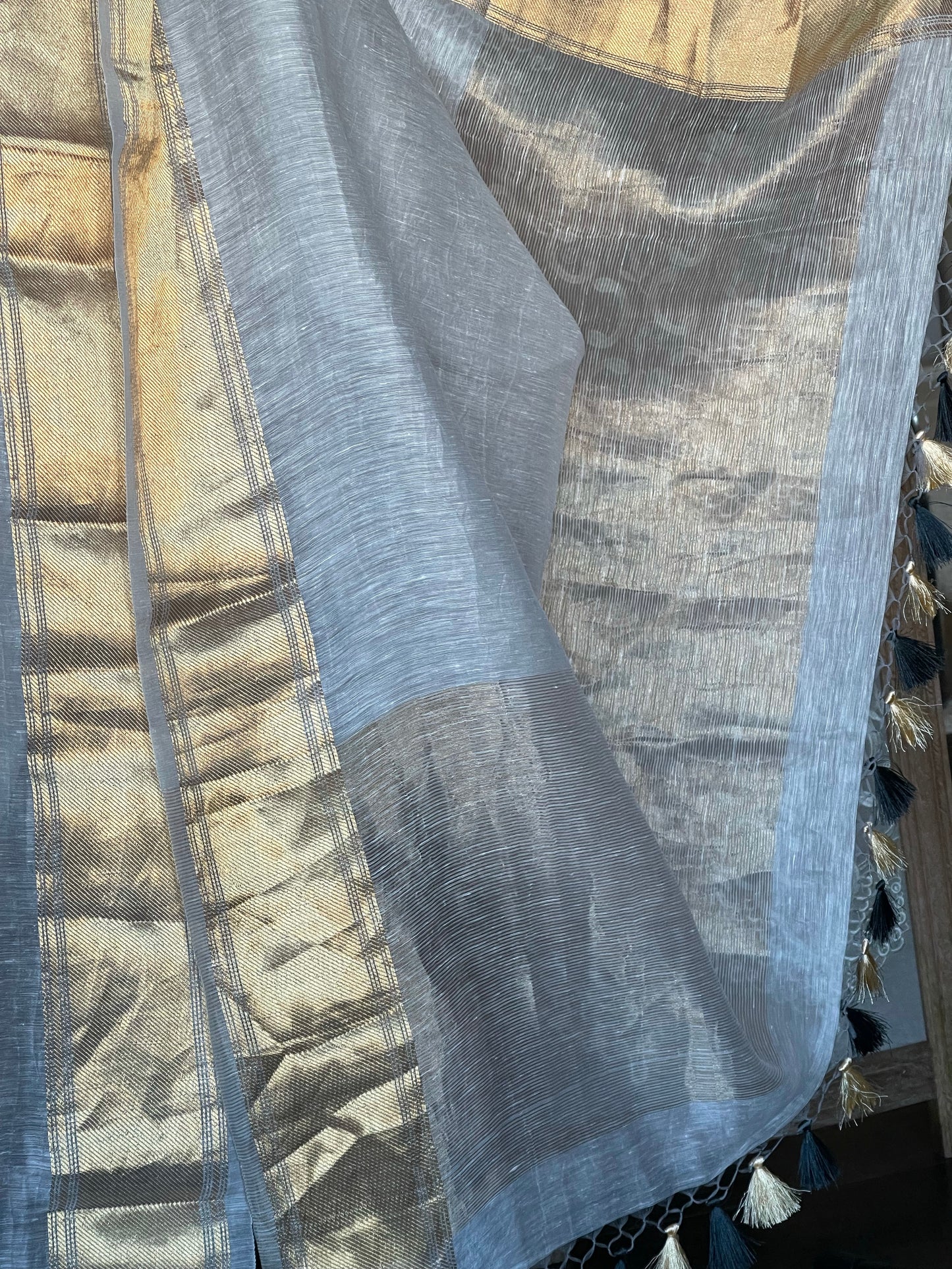 Handloom Silk Linen - Light Grey